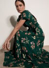 Watercolour Floral Maxi Dress, Green, large