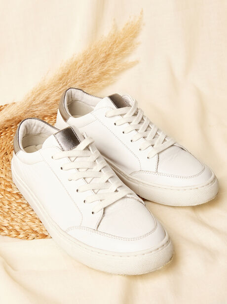 White Leather Trainer