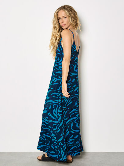 Animal Print Trapeze Cami Maxi Dress