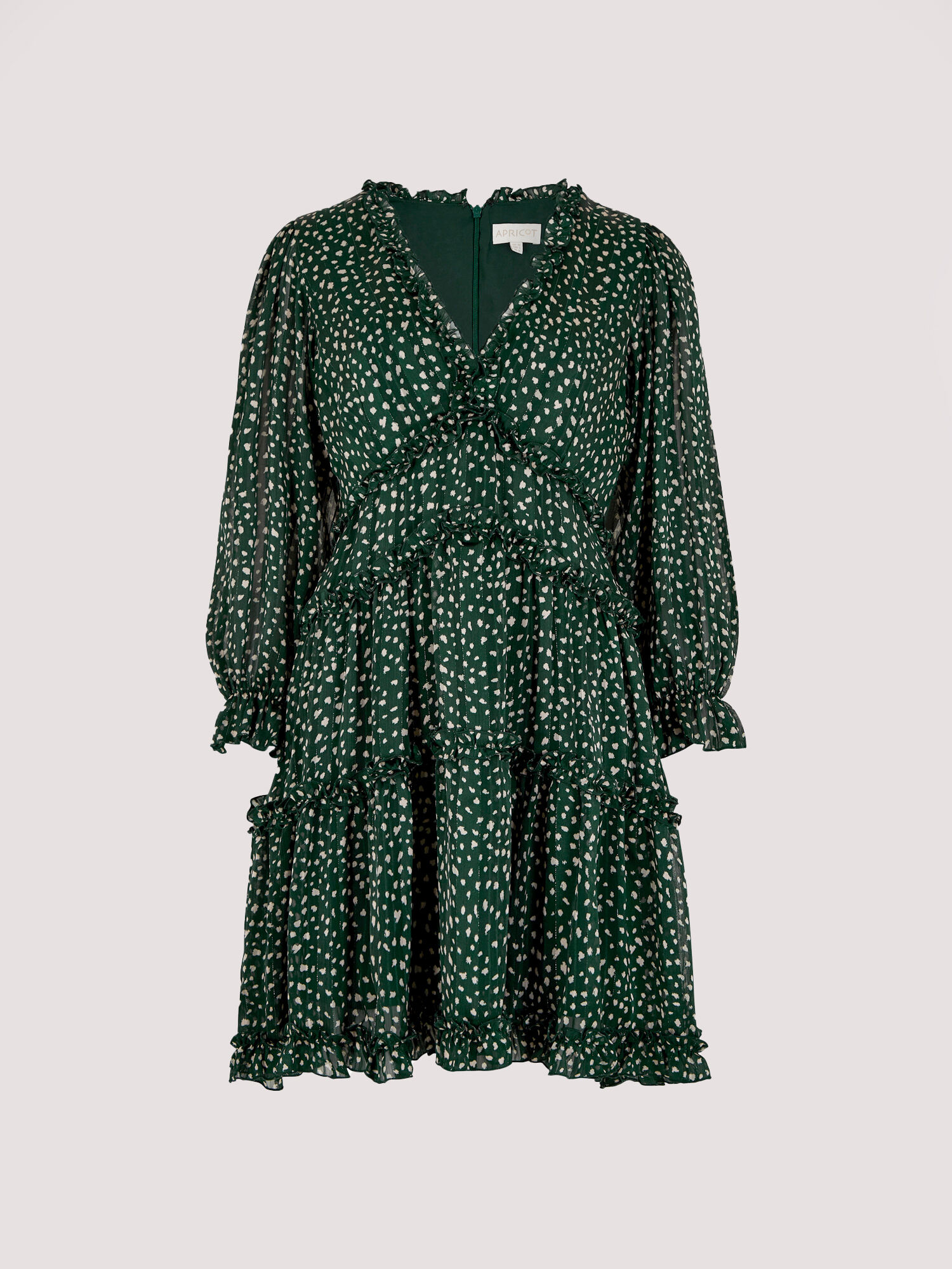 Textured Dot Ruffle Dress