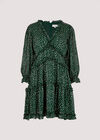 Textured Dot Ruffle Dress, Green, large