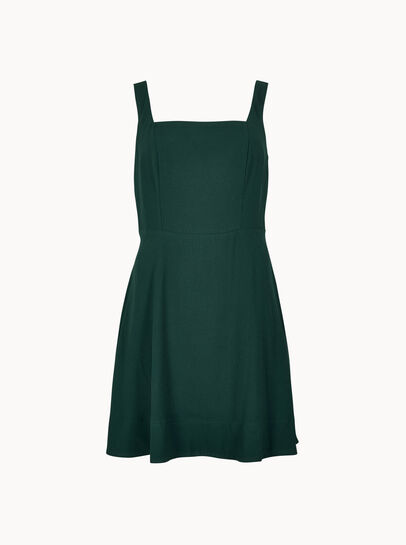 Crepe Fit And Flare Mini Dress