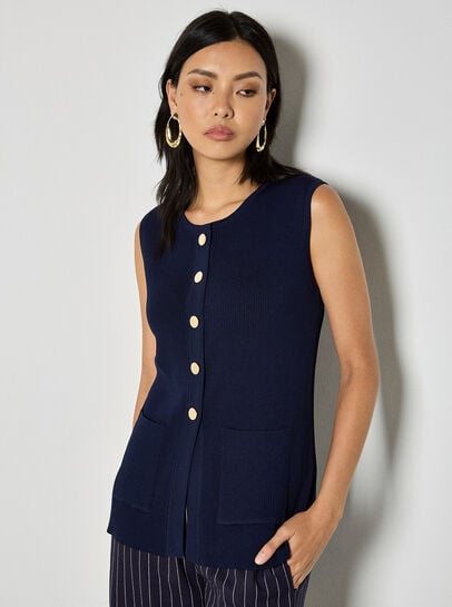 Ribbed Knit Waistcoat