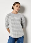 Soft Touch Stripe Top, Grey, large