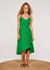 Ruffle Camisole Midi Dress, Green, large