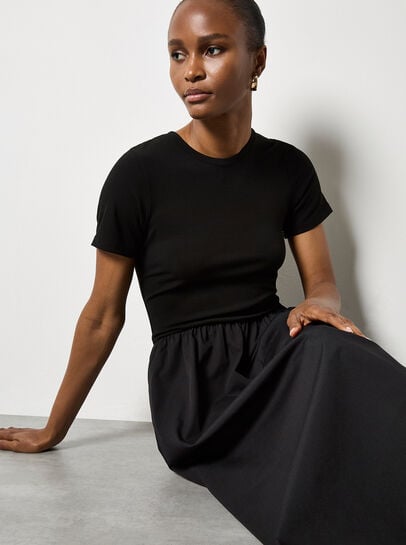 Ribbed Top Midi Dress