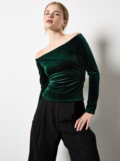 Bardot Velvet Top