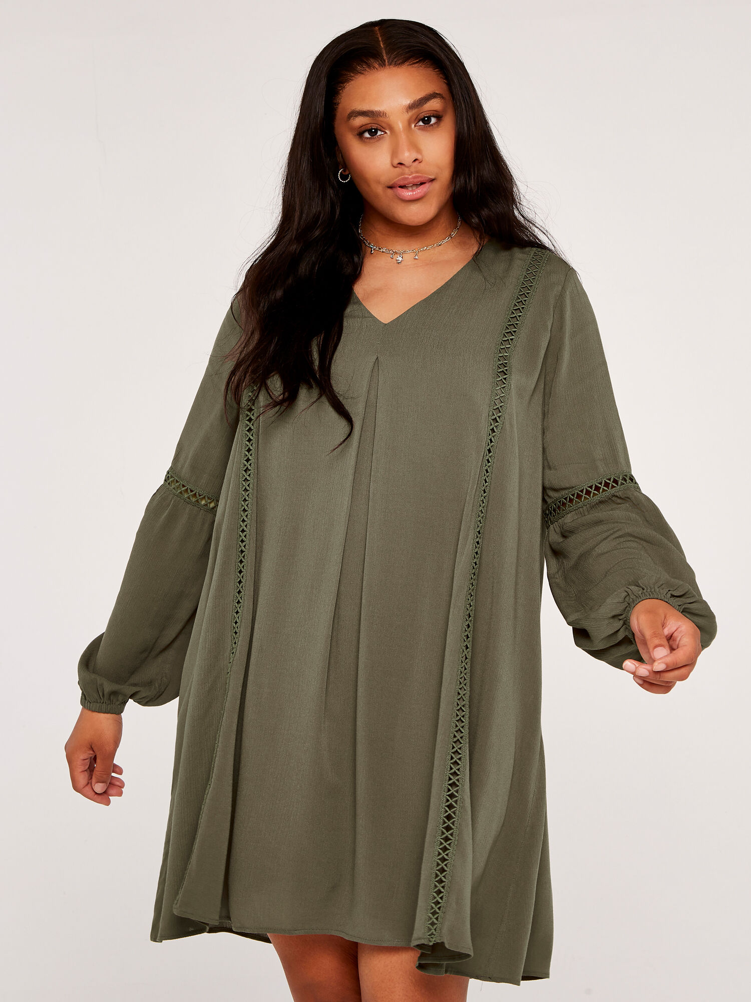 Curve Lace Detail Boho Swing Dress