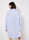 Stripe Oversized Shirt Mini Dress, Blue, large