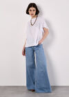 Ruffle Sleeve T-Shirt, White, large