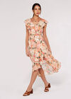 Floral Ruffle Wrap Dress, Mint, large