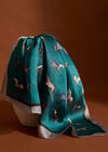 Printed Satin Scarf, Green, large