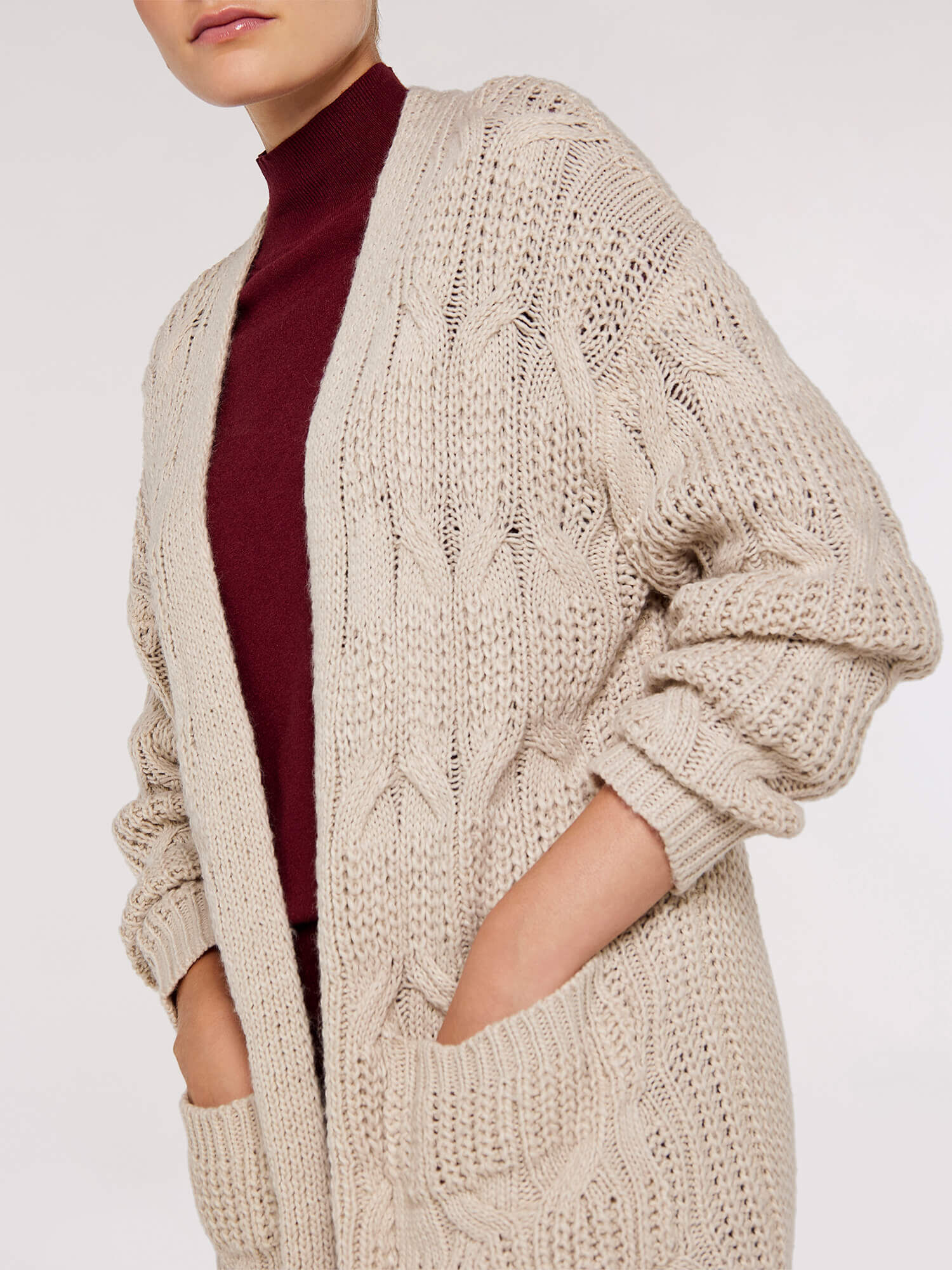 Chunky cable cardigan top