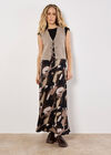Brushstroke Bias Maxi Skirt, Brown, large