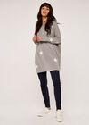 Lurex Star Oversized Jumper, Grey, large