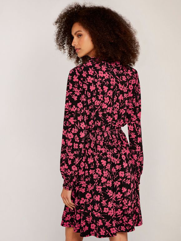 Floral Ruffle Dress, Coral, large