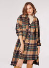 Checked Pinafore Mini Dress, Brown, large