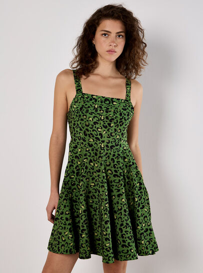 Animal Print Skater Mini Dress