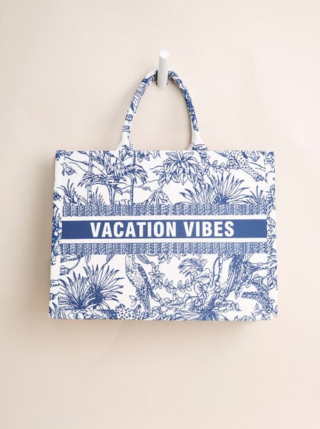 Vacation Vibes Cotton Fabric Bag