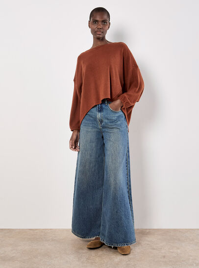Honeycomb Knit Oversized Top