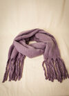 Soft Boucle Tassel Scarf, Purple, large