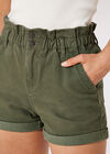 Denim Turn Up Shorts, Khaki, large