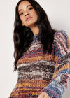 Boho Stripe Oversized Jumper, Purple, large