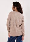 Soft Pointelle Knit Jumper, Stone, large