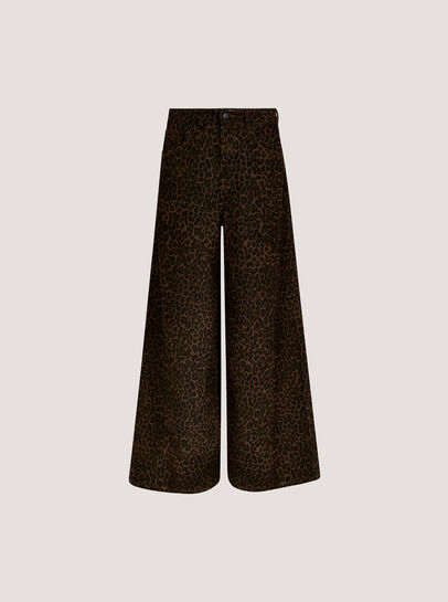 Zoe Wide Leg Leopard Print Jeans
