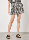 Geo Print Woven Shorts, Black, large