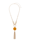 Glitzer-Anhänger-Halskette, Gold, groß