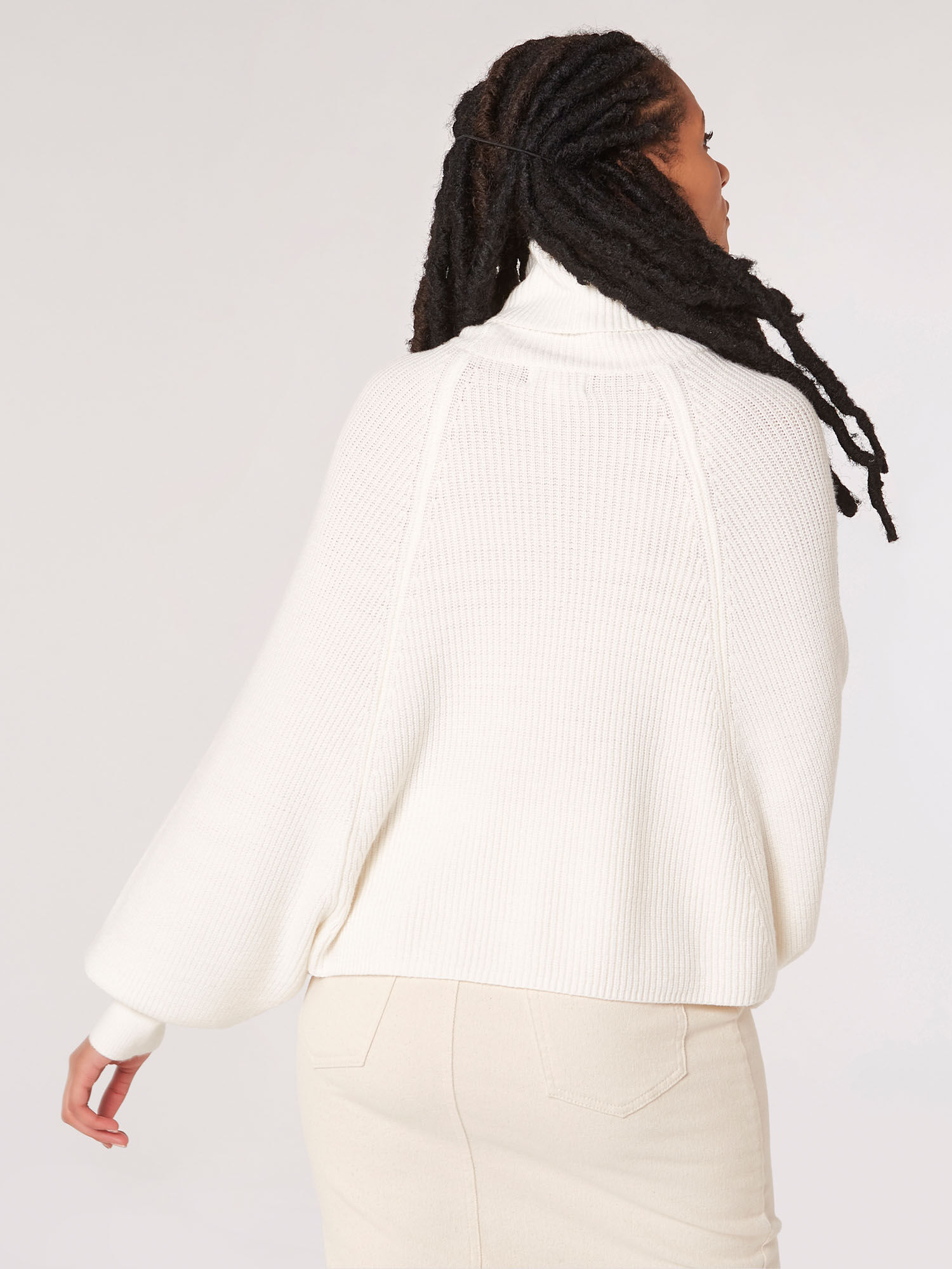 Cowl Neck Ribbed Wrap Jumper Apricot Clothing