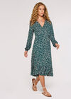 Silhouette Leaf Frill  Dress, Green, large