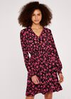 Floral Ruffle Dress, Coral, large