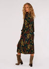  Daisy Spray Midi Dress, Black, large