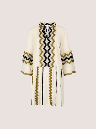 Jacquard Bell Sleeve Dress