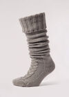 Long Leg Warming Socks, Grey, large