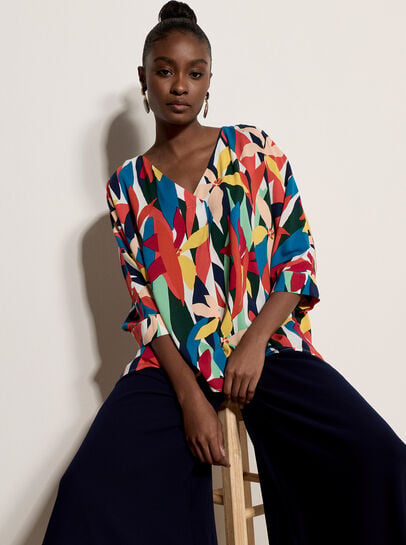 Colour Block Woven Blouse