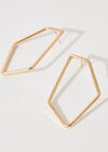Geomteric Hoop Earrings, Yellow, large