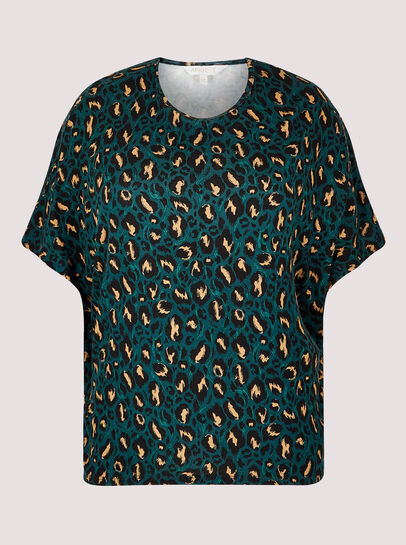 Curve Brushed Cheetah Batwing Top