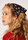 Floral Head Scarf, Navy, large
