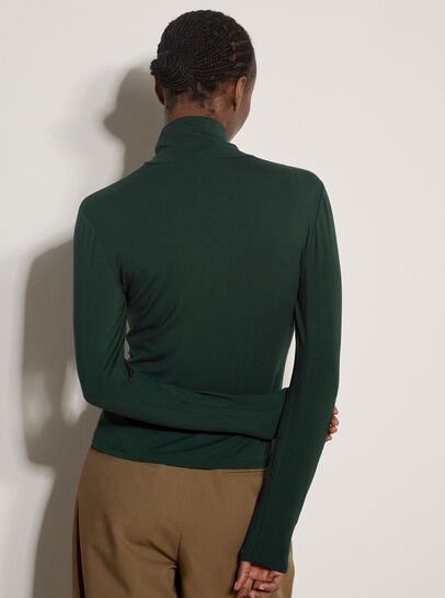 Super-Soft Turtleneck Jersey Top