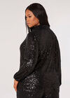 Curve Sequin Shirt, Black, large