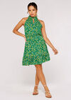 Ditsy Halter Mini Dress, Green, large