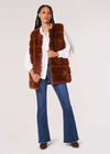 Soft Touch Faux Fur Gilet, Rust, large