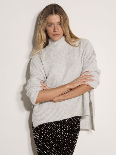Brushed High-Low Oversized Jumper