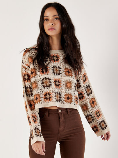 Crochet Squares Cropped Jumper