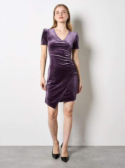 Velvet Ruched Bodycon Mini Dress