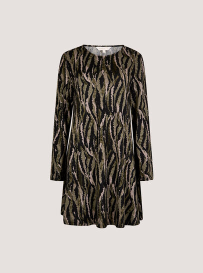Zebra Knit Swing Mini Dress