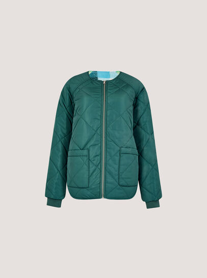 Reversible Check Fleece Quilted Jacket